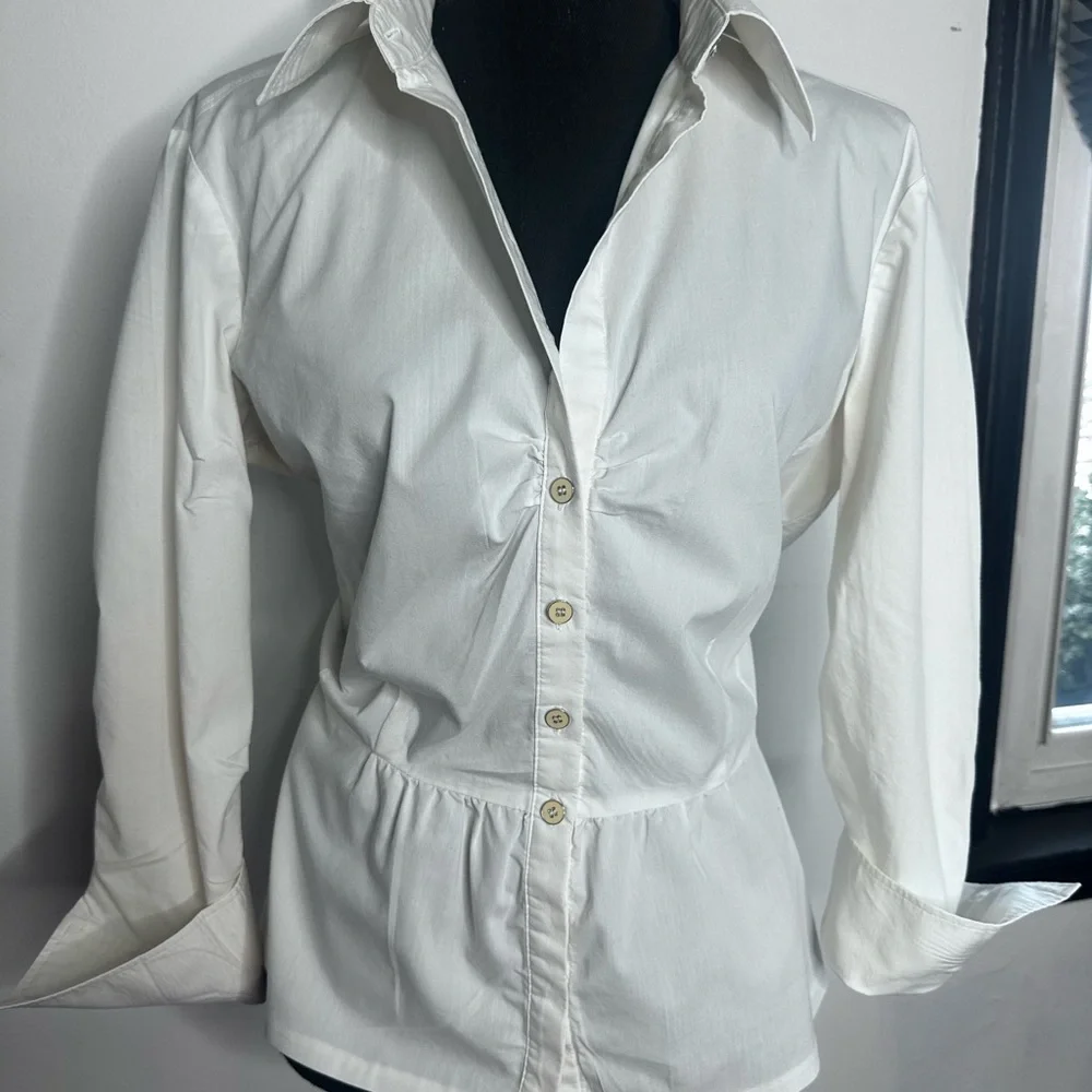 New York & Company White Button-Down Shirt - Picture 8 of 12